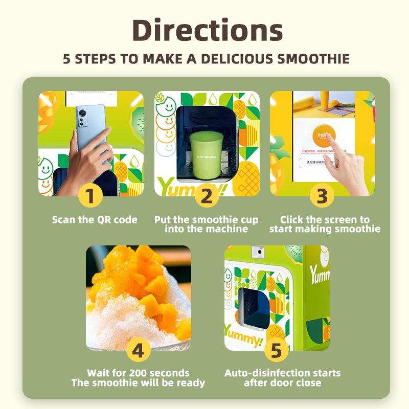 Automatic Commercial Smart Desktop Mini Fresh Fruit Cup Protein Shake Smoothie Blender Maker Vending Machine Frozen Fruits