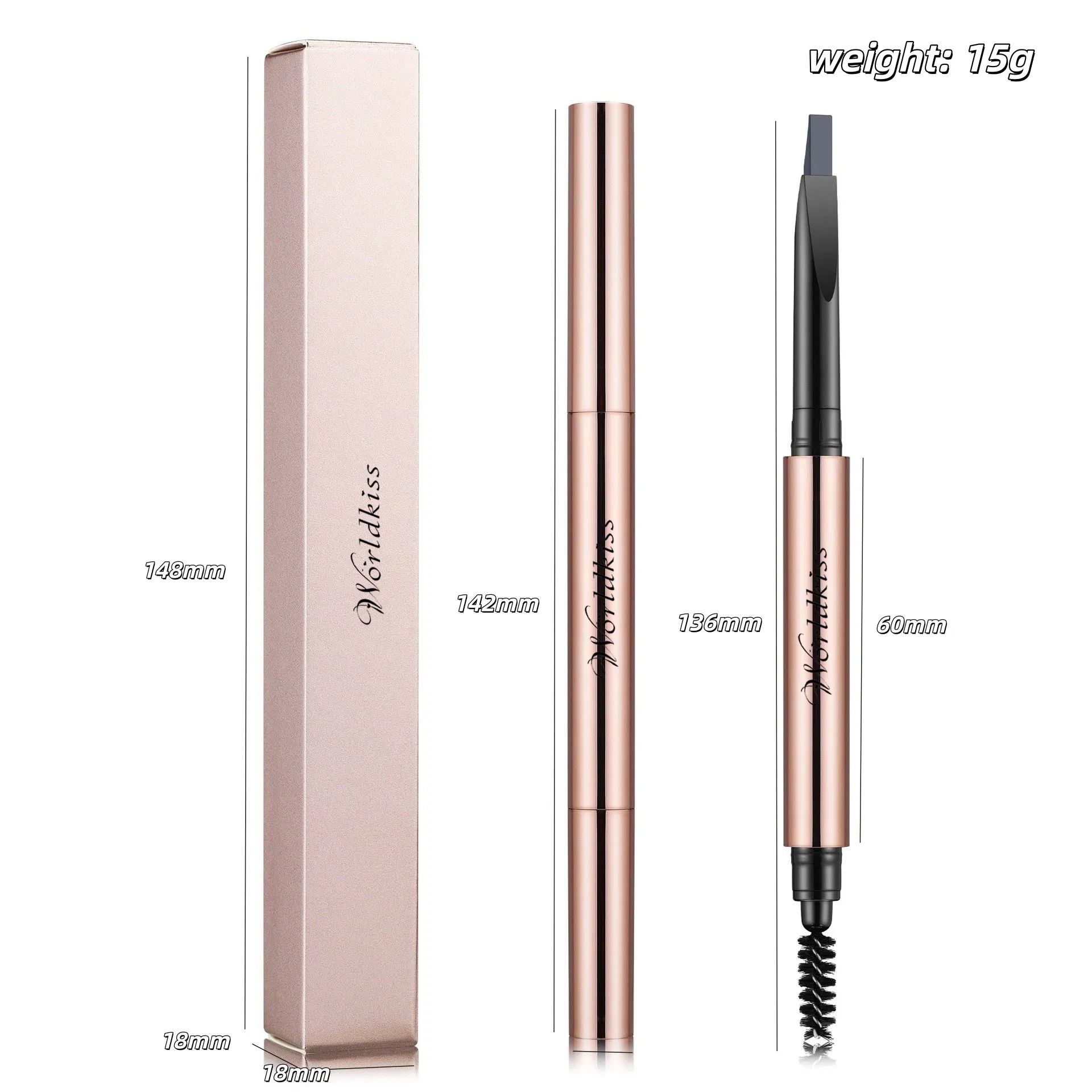 3D Dual End Eyebrow Pencil Waterproof Brow Pencil with Brush Private Label