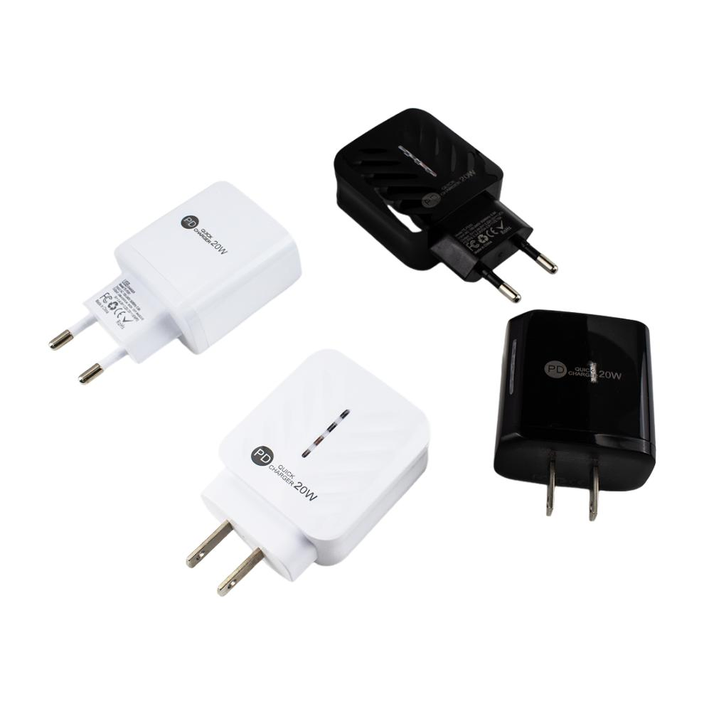 USB Wall Charger Pd 20W Power Supply Cell Phone Charge Us EU Plug Fast Charger Accessories