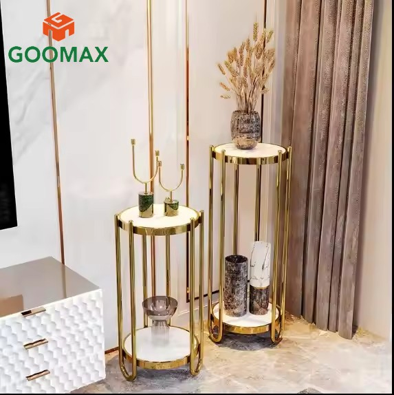 Elegant Stainless Steel Flower Stand for Home Furniture with Custom Logo Options