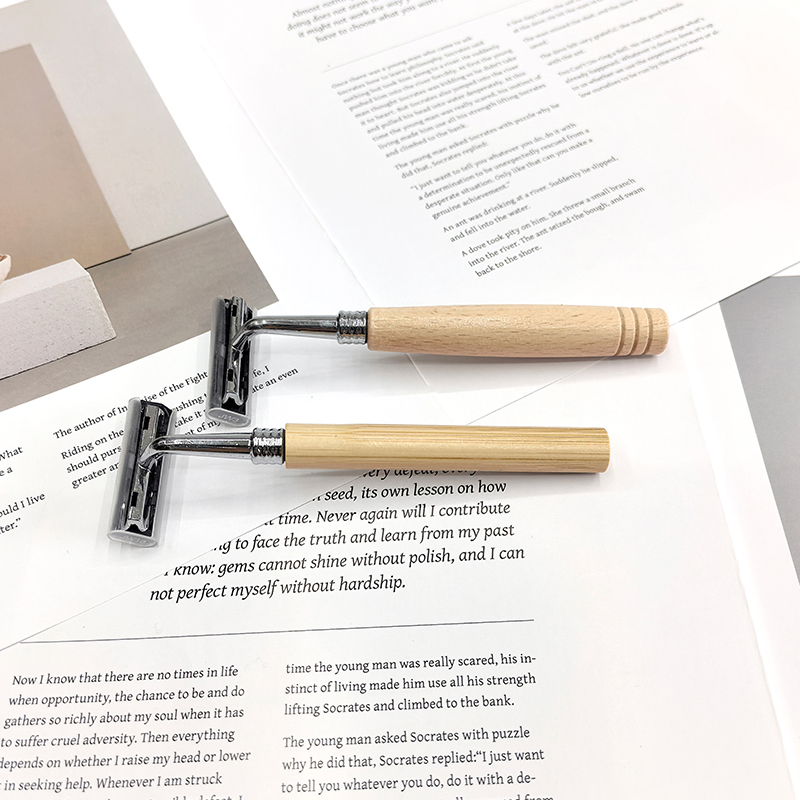 Safety Recyclable Disposable Double Blade Razor Stainless Steel Blades Eco-Friendly Bamboo Handle