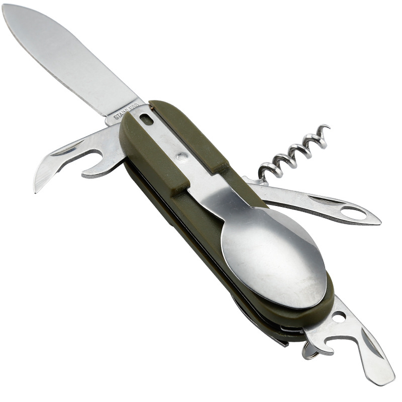 Camping Tableware Stainless Steel Knife, Fork, Spoon, Picnic Tool,