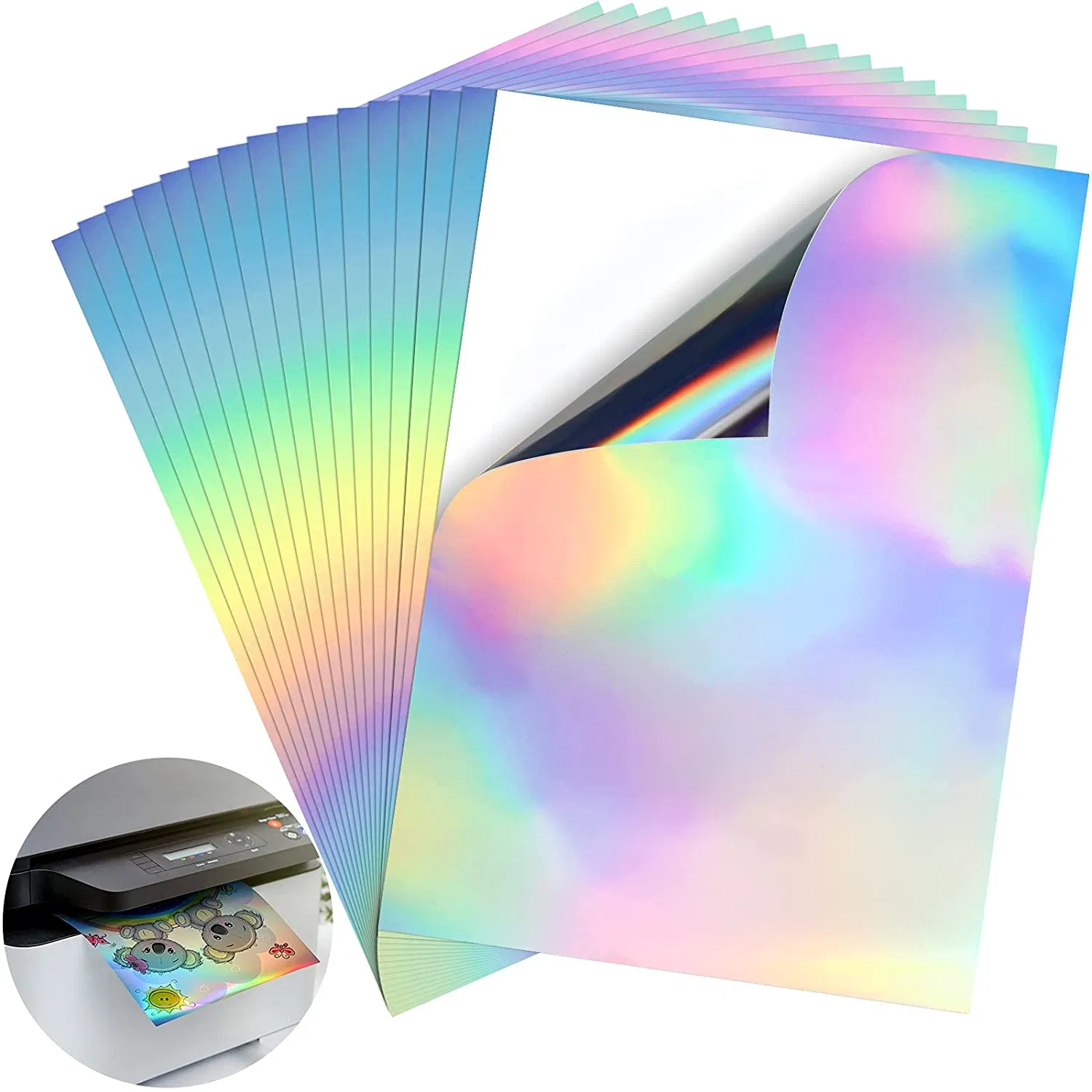 Rightint Carton A4, OEM Self Adhesive Vinyl Labels Holographic Sticker