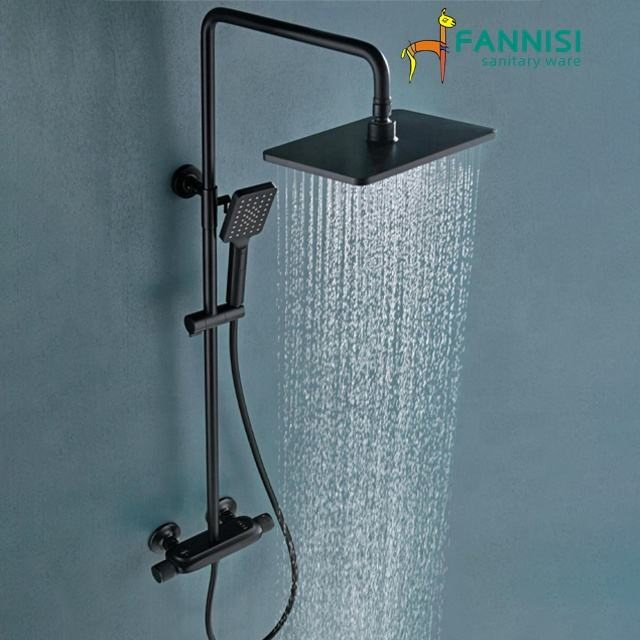 Thermostatic Water Saving Wall Mounted Waterfall Shower Set
