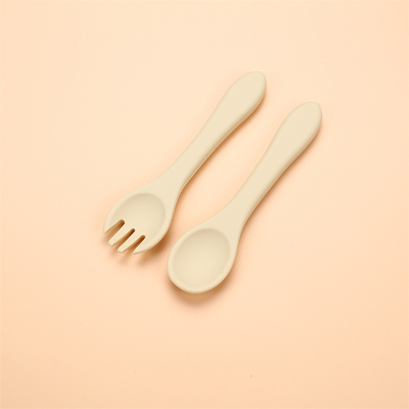 Ergonomic Baby Spoon and Fork Set – Soft Silicone Handles for Easy Grip