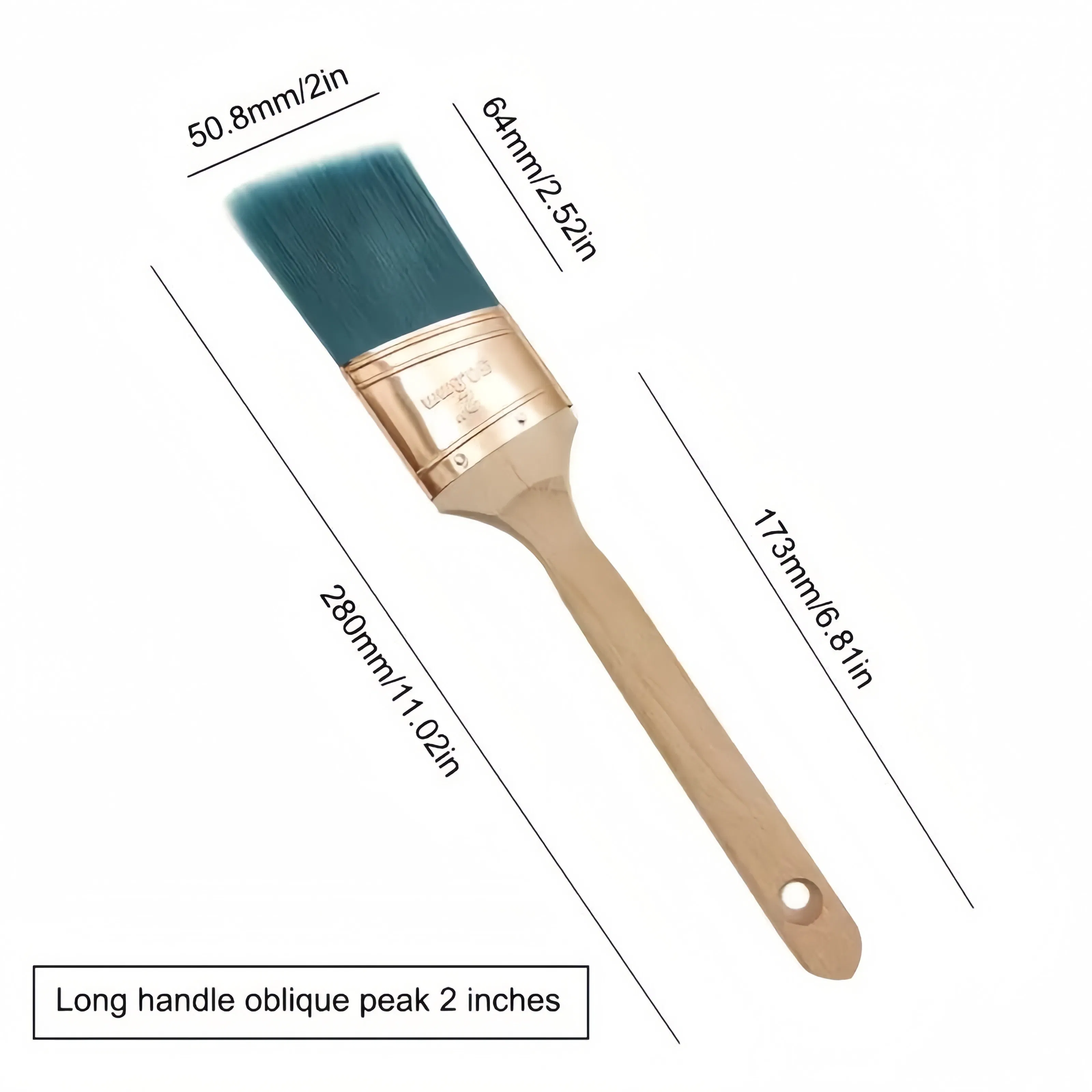 Premium Angled Paint Brush with Wooden Handle for Versatile Use