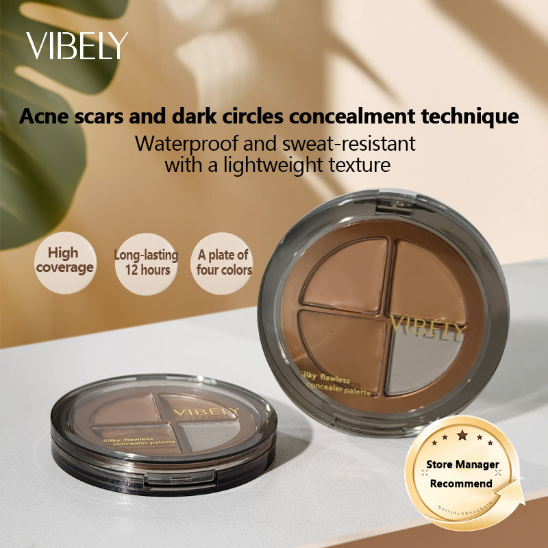 4-Color Facial Concealer Contouring Palette Long-Lasting Waterproof Oil Control Concealer Palette