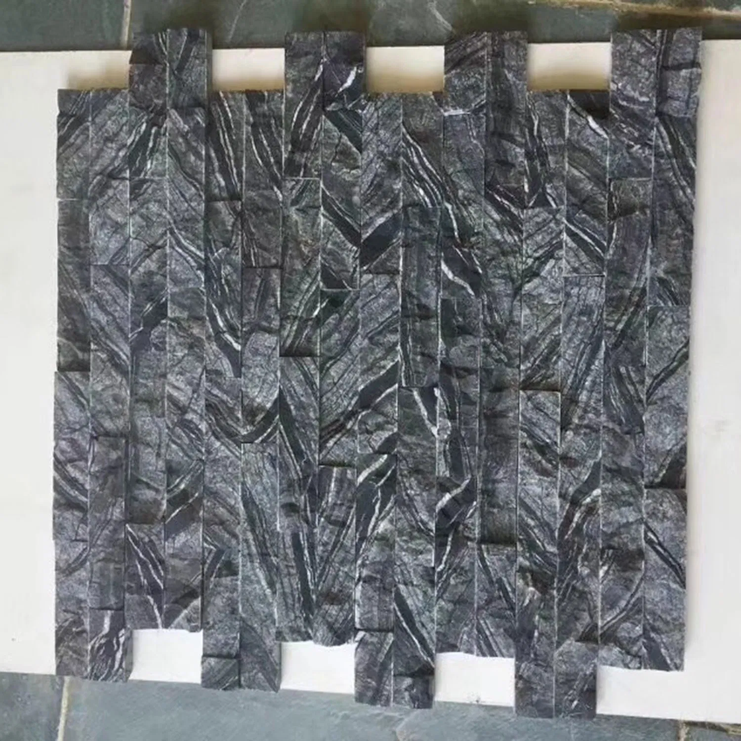 Home Decoration Slate Veneer Ledgestone Black and White Marble Cultured Stone Fireplaces