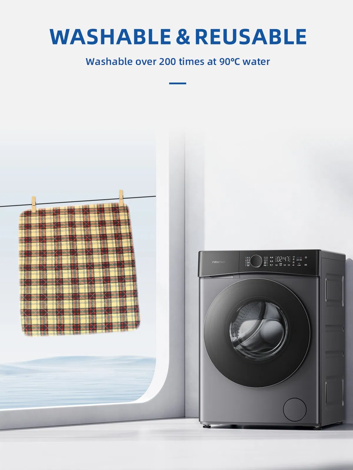 Blue Plaidfine Quiltingwaterproof Bedding Underpad