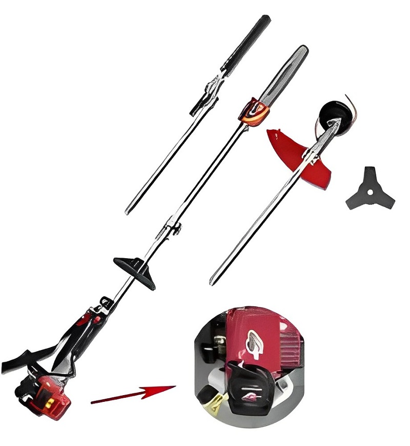 Powerful 25.4cc/32.5cc/42.7cc/51.7cc 10 in 1 Multi Functional Trimming Tools, Gas Hedge Trimmer, String Trimmer, Brush Cutter, Pole Saw (10 IN 1)