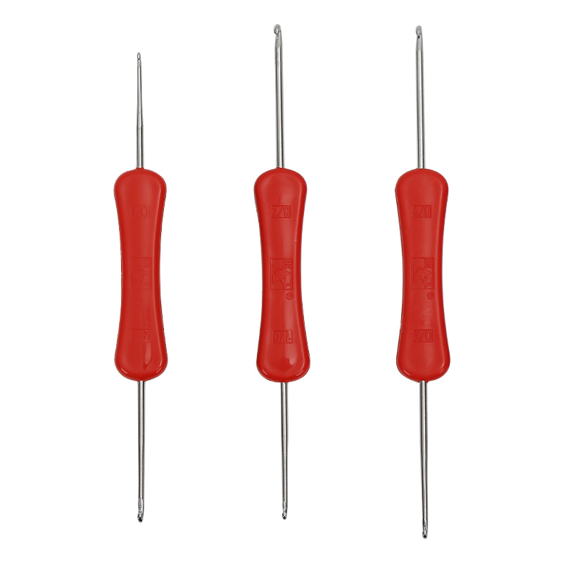Wholesale Double-Head Crochet Hook with Plastic Handle Sewing Knitting Tool Accessory