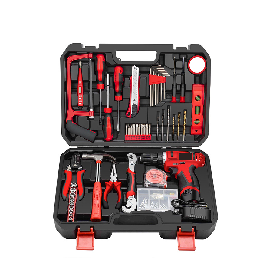 109 Piece Cordless Drill Combo Kits 10mm Keyless Chuck Professional Household Home Tool Kit Set for Garden House Repair