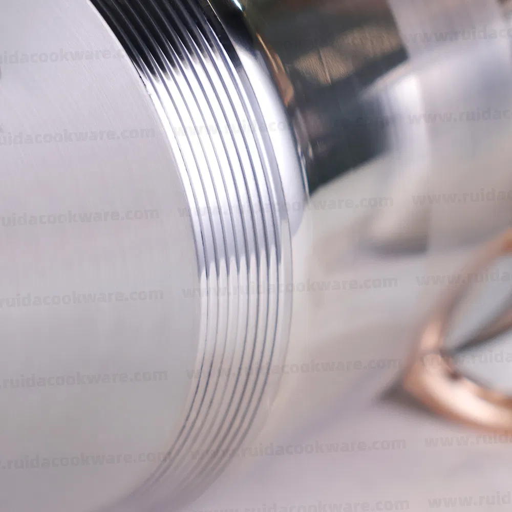 4/6/8PCS Large Capacity Stainless Steel Stockpot Cookware with Gold Handles