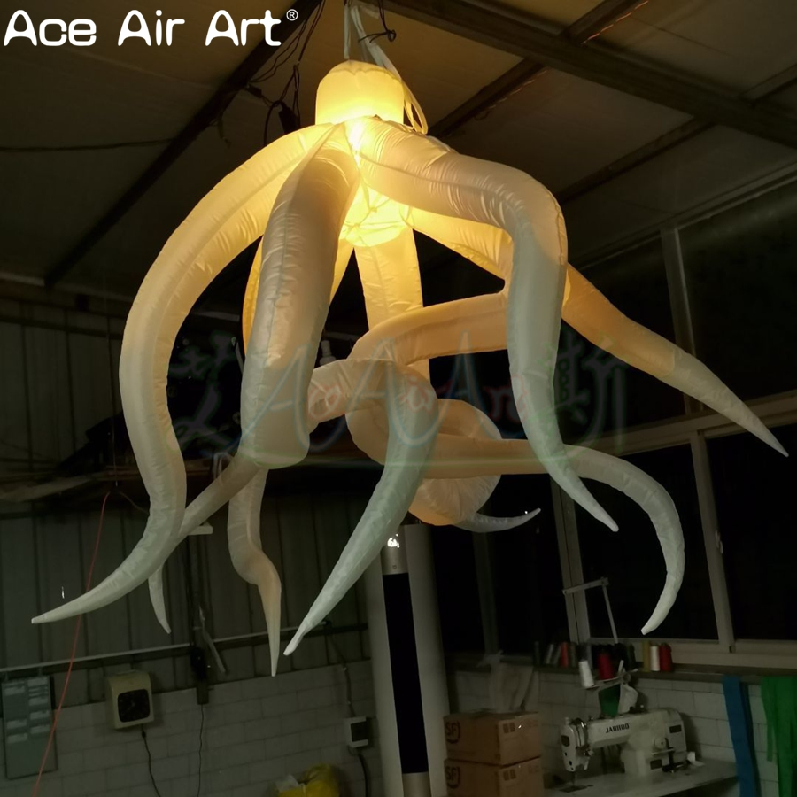 Hanging LED Lighting Inflatable Octopus Tentacle Decoration for Nighttime Music Event