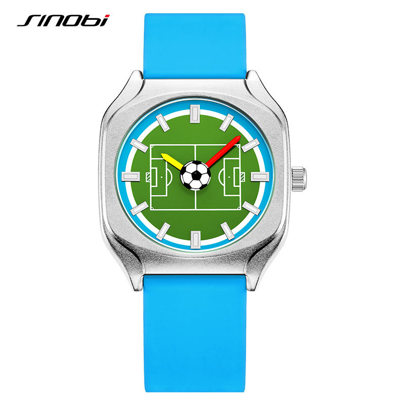 Wristwatches for Men Women Fashion Football Dial Unisex Silicone Waterproof Sports Watches