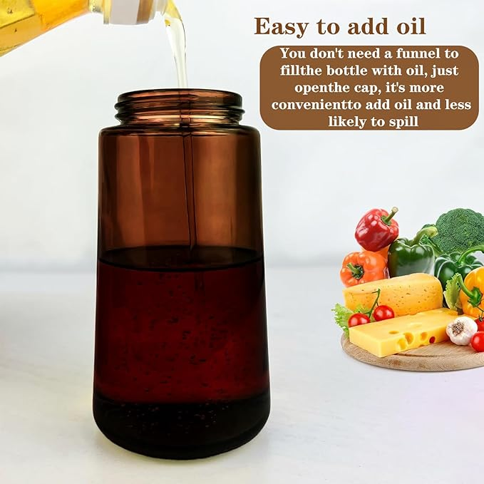 Cheap 470ml 16oz Portable Glass Olive Oil Sprayer 2 in 1 Oil Dispenser Bottle with Pourer for Kitchen