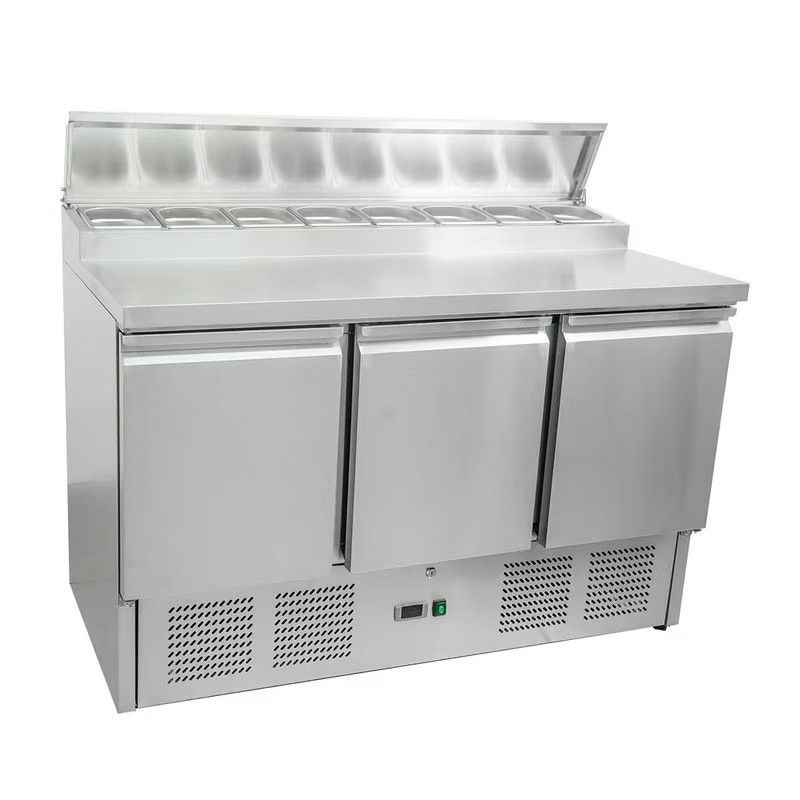 Коммерческий холодильник-витрина из нержавеющей стали с цифровым термостатом