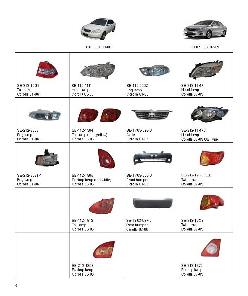 Противотуманная фара Toyota Corolla 03-06