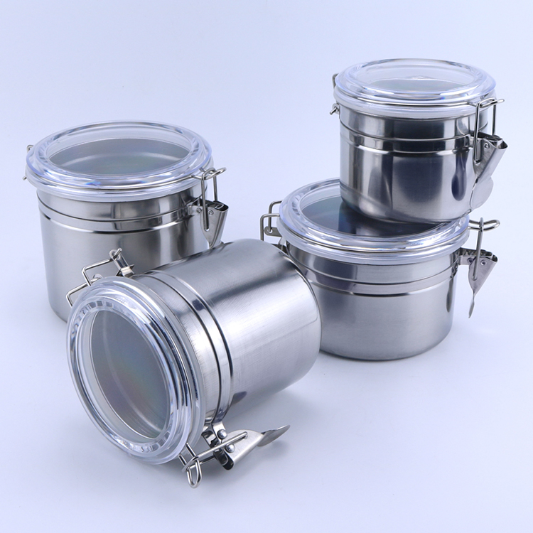 Kitchen Seasoning Container Stainless Steel Storage Jar Salt Sugar Seasoning Pepper Powder Spice Seasoning Jars