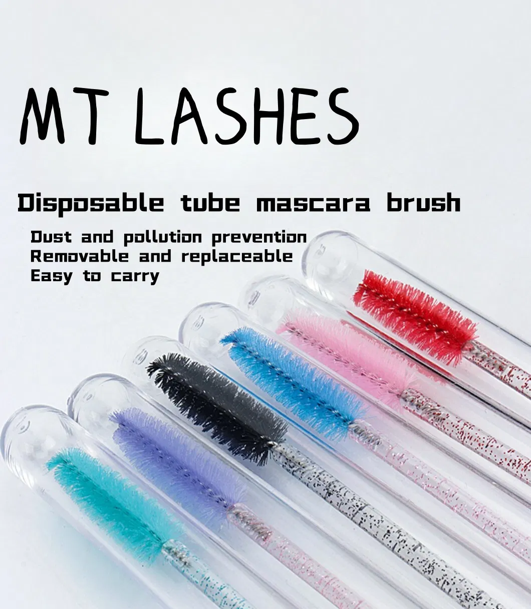Eyelash Brush Tubes with Crystal Lash Mascara Wands Eyebrow Comb Spoolies Container Lash