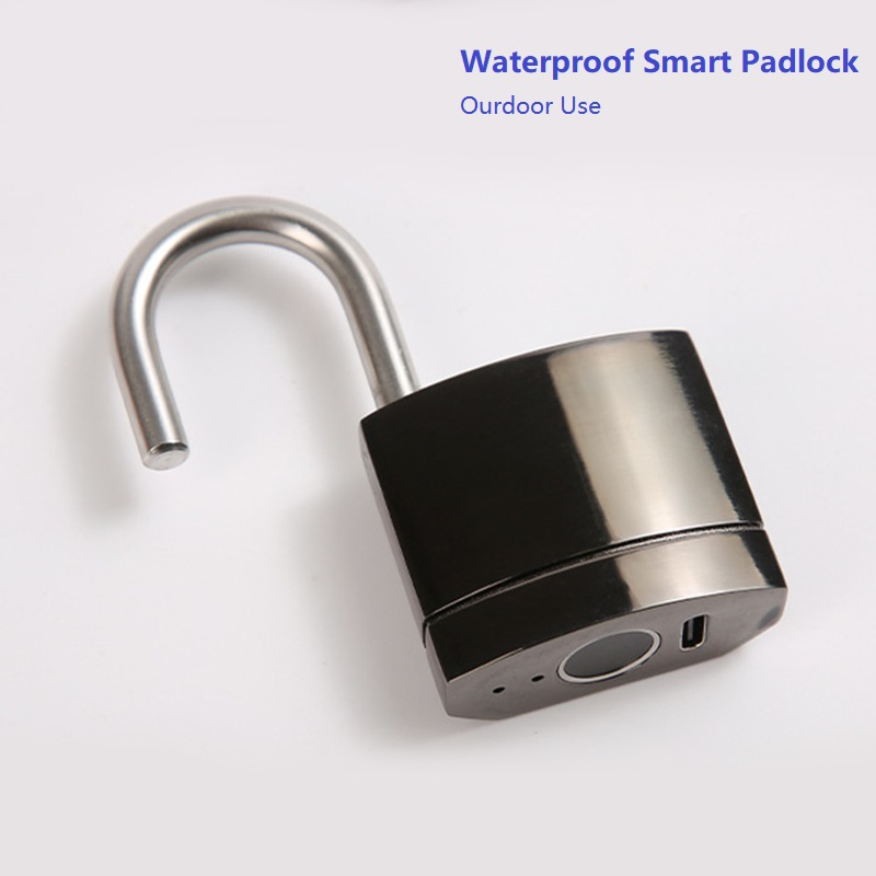 Waterproof Stainless Steel Smart Fingerprint Padlock Used for Outdoor