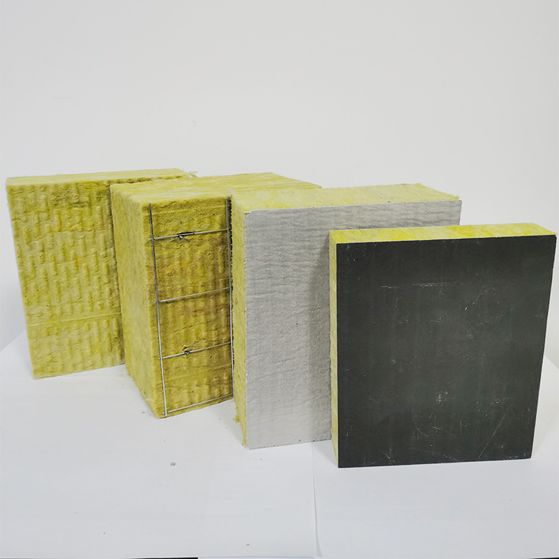 Fsk Aluminum Foil Sound Absorbing Heat Isolation Rock Wool Fiber Board Wall Insulation Panel