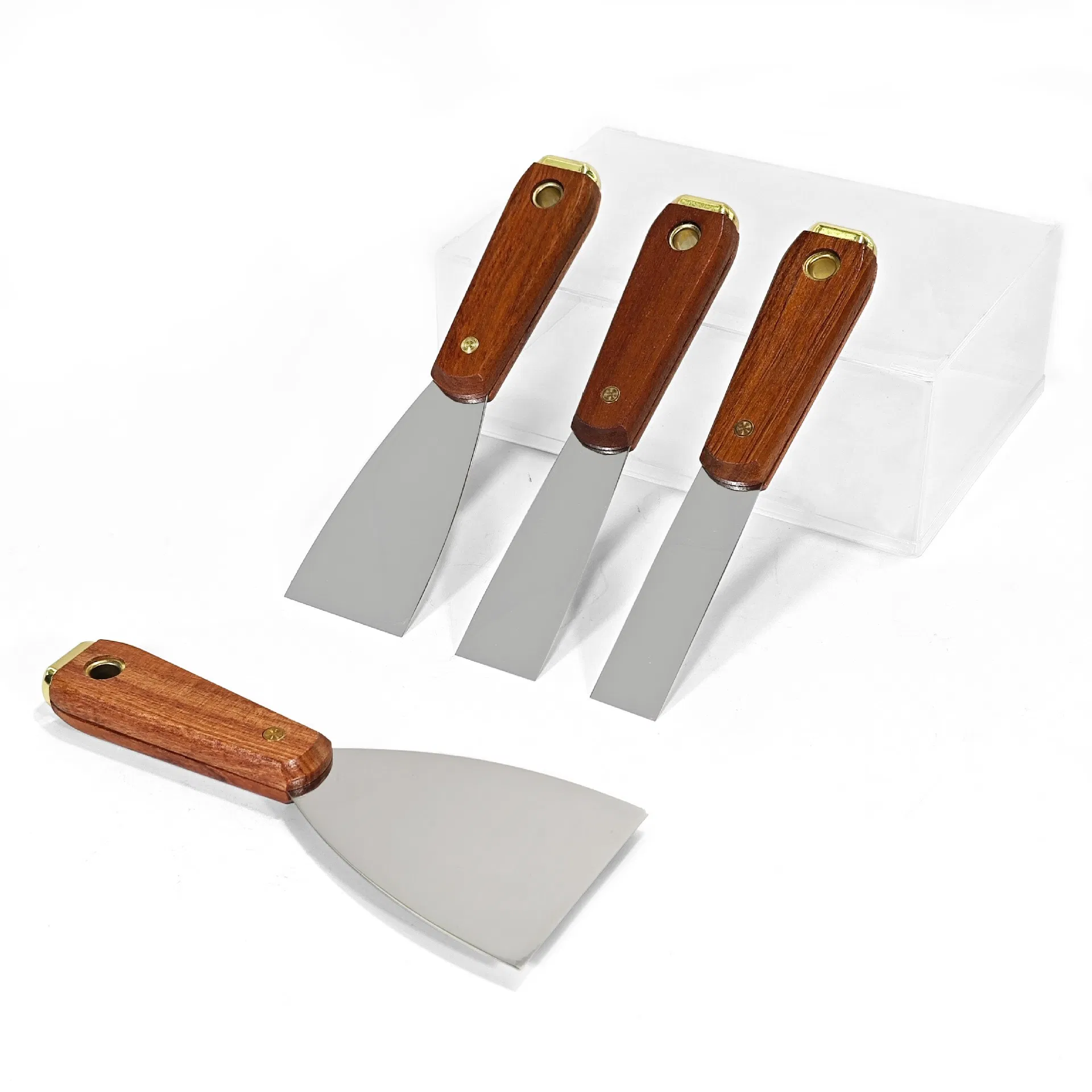 Durable Stainless Steel Putty Knife with Rosewood Handle for Precision Wall Cleaning