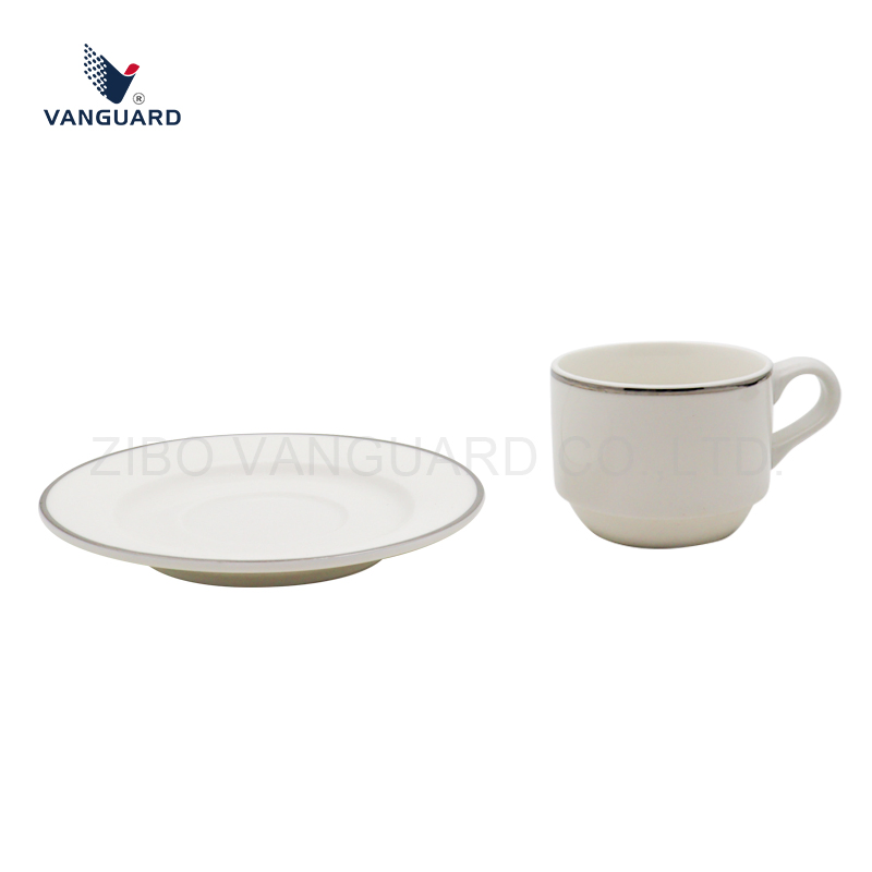 Набор кофейных кружек с блюдцами, керамика