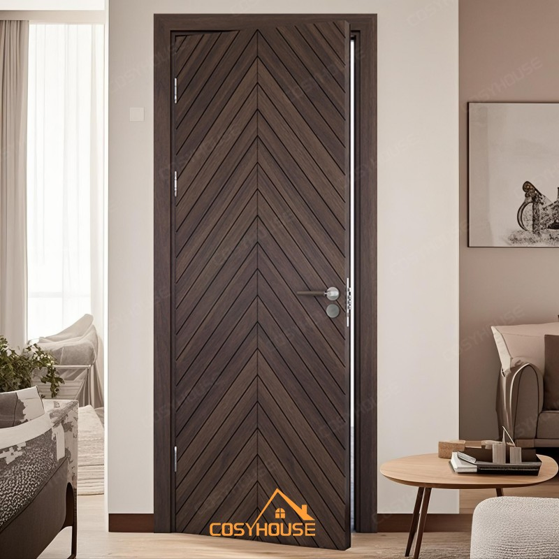 60-Minute Fireproof Wooden Apartment Entry Door with CE & UL Certification
