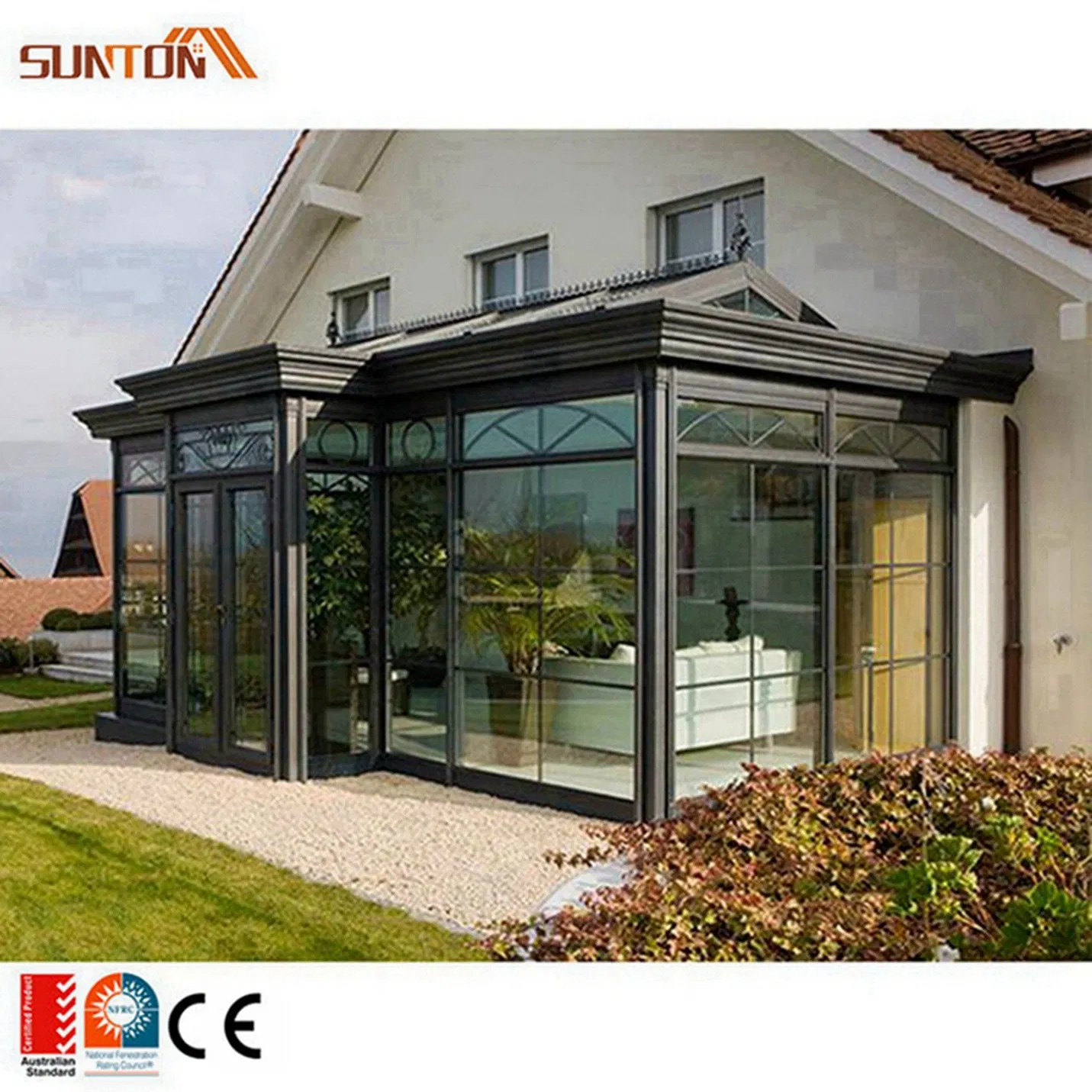 Prefabricated Steel Structure Building Sunrooms & Glass Houses Polygon Garden House Sunrooms Glass House