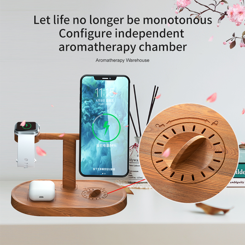 2021 Amazon Bestseller Earphone Watch Phone 3 in 1 USB Charging Dock Station Stand Travel Wireless Charger