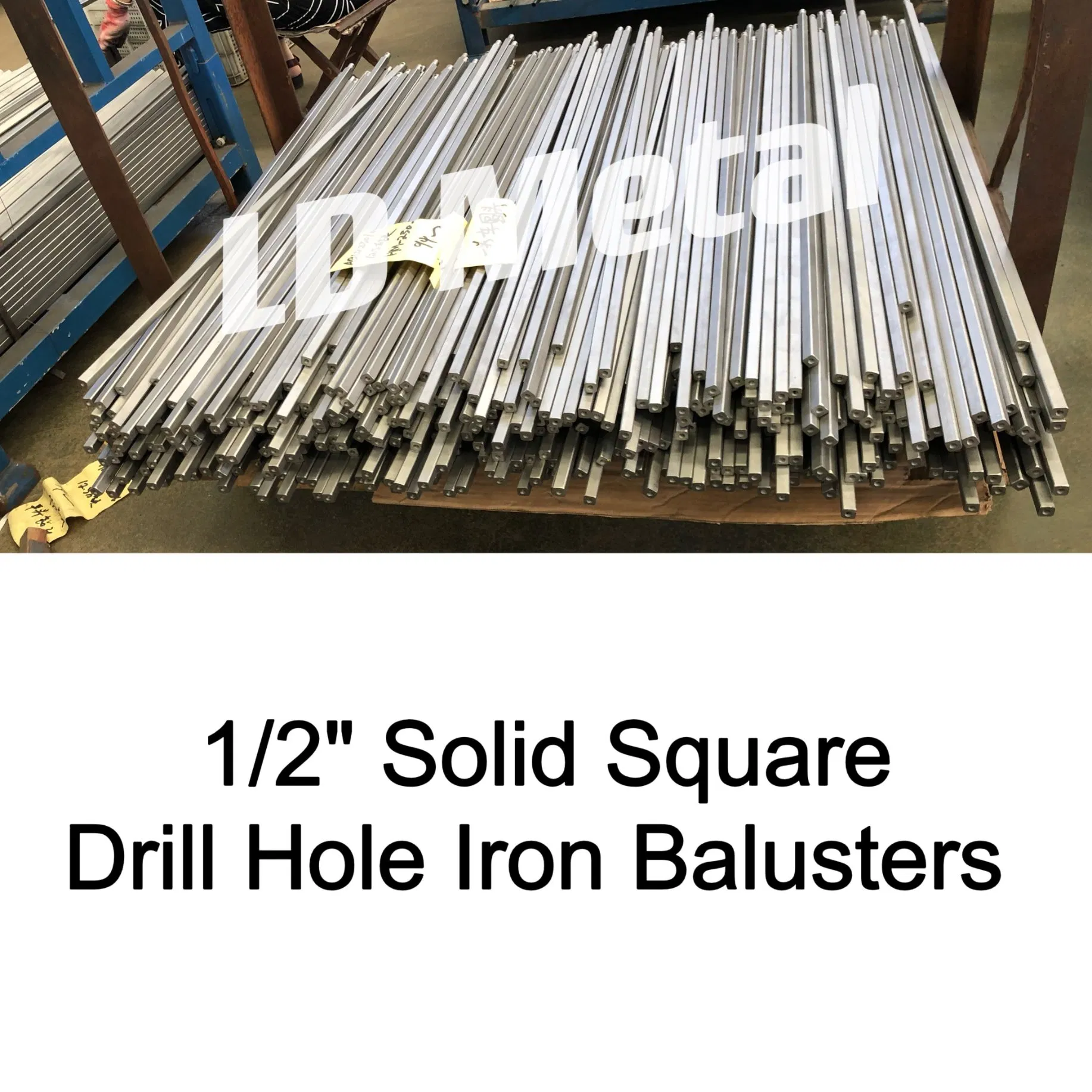 1/2" Solid Square Flat or Cut Angle Drilling Iron Balusters Staircase Railing