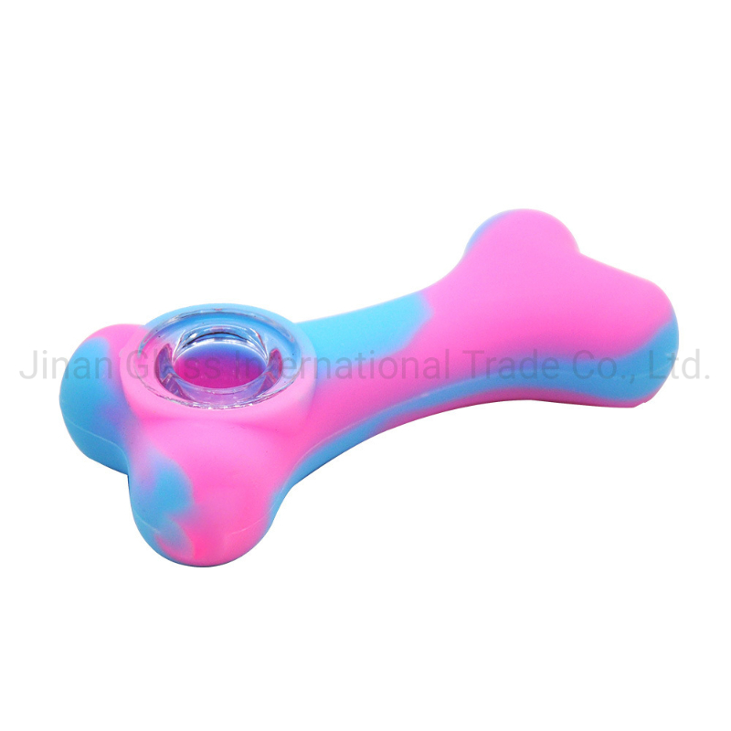 Bone Shaped Silicone Pipe Creative Pattern Silicone Glass Pipe