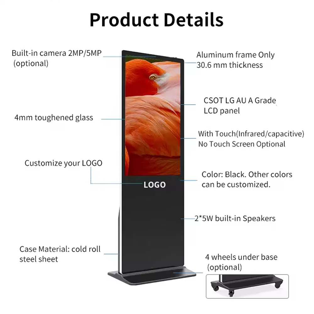 86-32 Inch Advertising Displays Android Digital Signage Indoor/Outdoor Touch Screen LCD Display