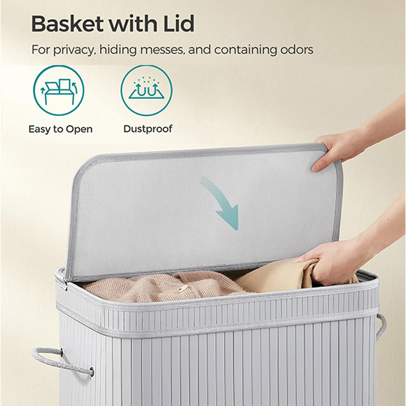 Colorful Unique Wholesale Laundry Bags Bamboo Foldable Hand Made Round Nature Bamboo Basket