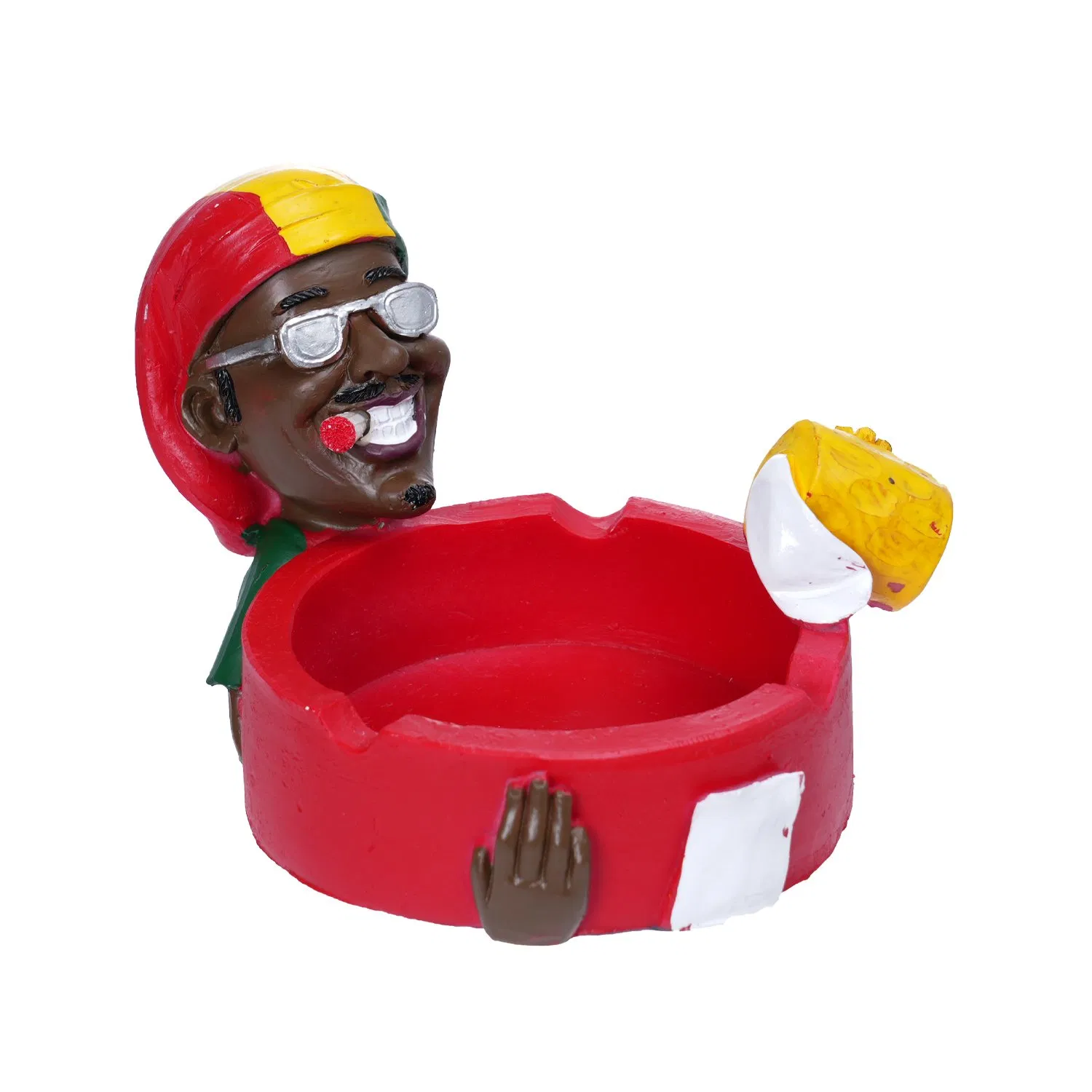 Custom Design Jamaican Handmade Shape Cigar Portable Colorful Resin Ashtray