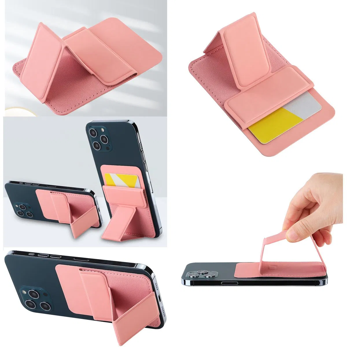 PU Holder Bracket with Stand Compatible with Self-Adhesive with All Smartphones