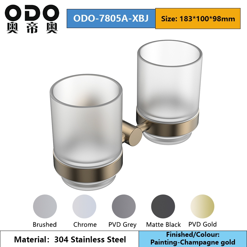 Держатель для стаканов Odo Champagne Gold с двумя стаканами