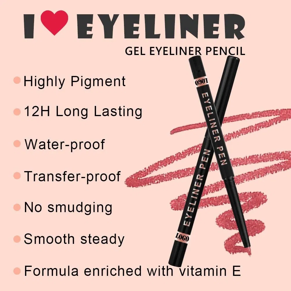 Custom Label Highly Pigment 12h Long Lasting Waterproof Gel Eyeliner Pen