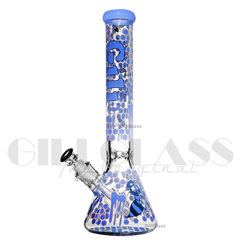 Gili-568+ Giliglass 15 Inches New Hookah Octopus Decals Design Smoking Glass Water Beaker Pipe