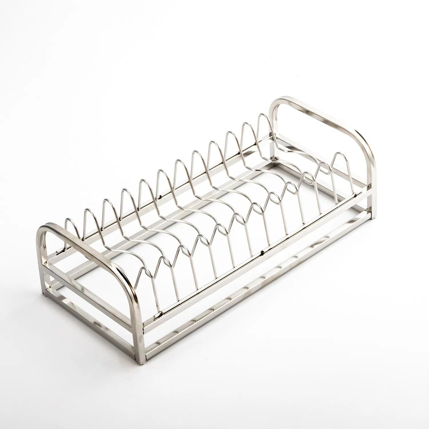 Стойка для посуды серая, стальная, с сушилкой