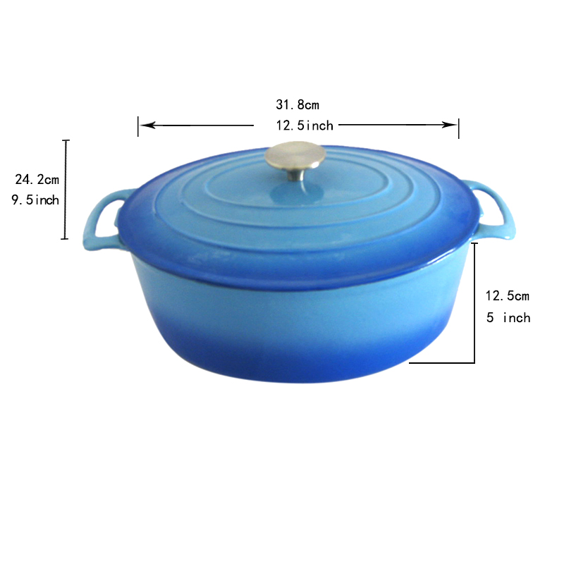 Чугунная эмалированная жаровня Dutch Oven с двумя ручками