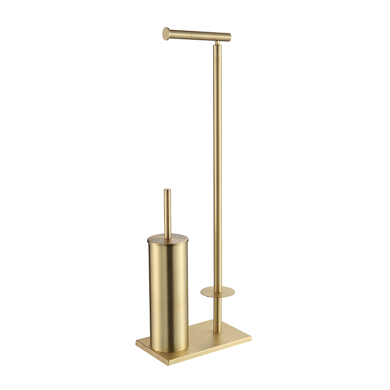 Floor-Standing Toilet Brush and Paper Roll Towel Holder Stainless Steel Tissue Holder