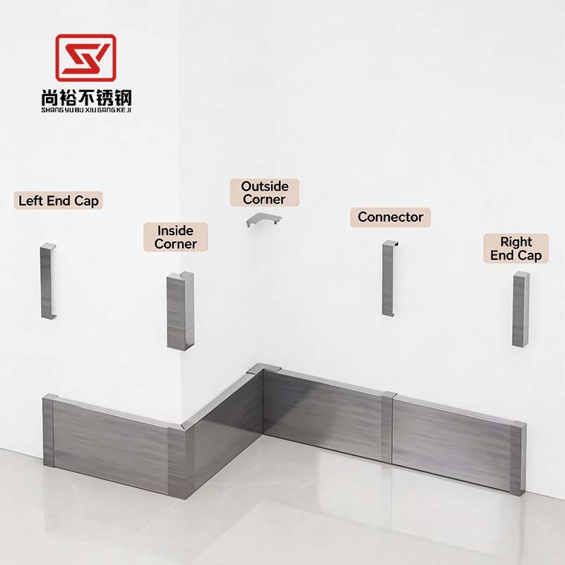 120mm Stainless Steel Baseboard Exterior Angel Brushed Stainless Steel Skirting Board