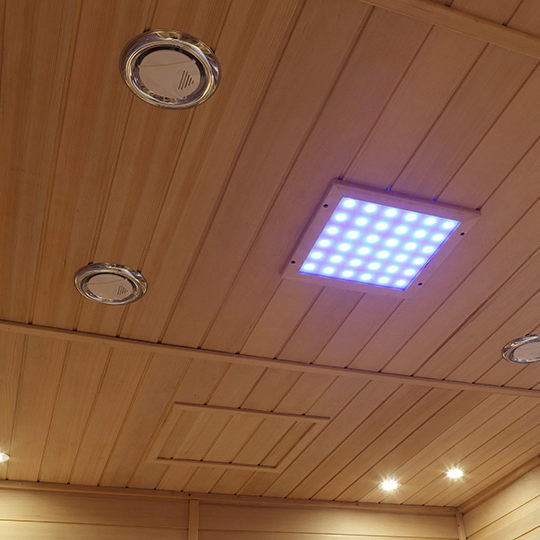 Большая инфракрасная сауна из массива дерева для дома