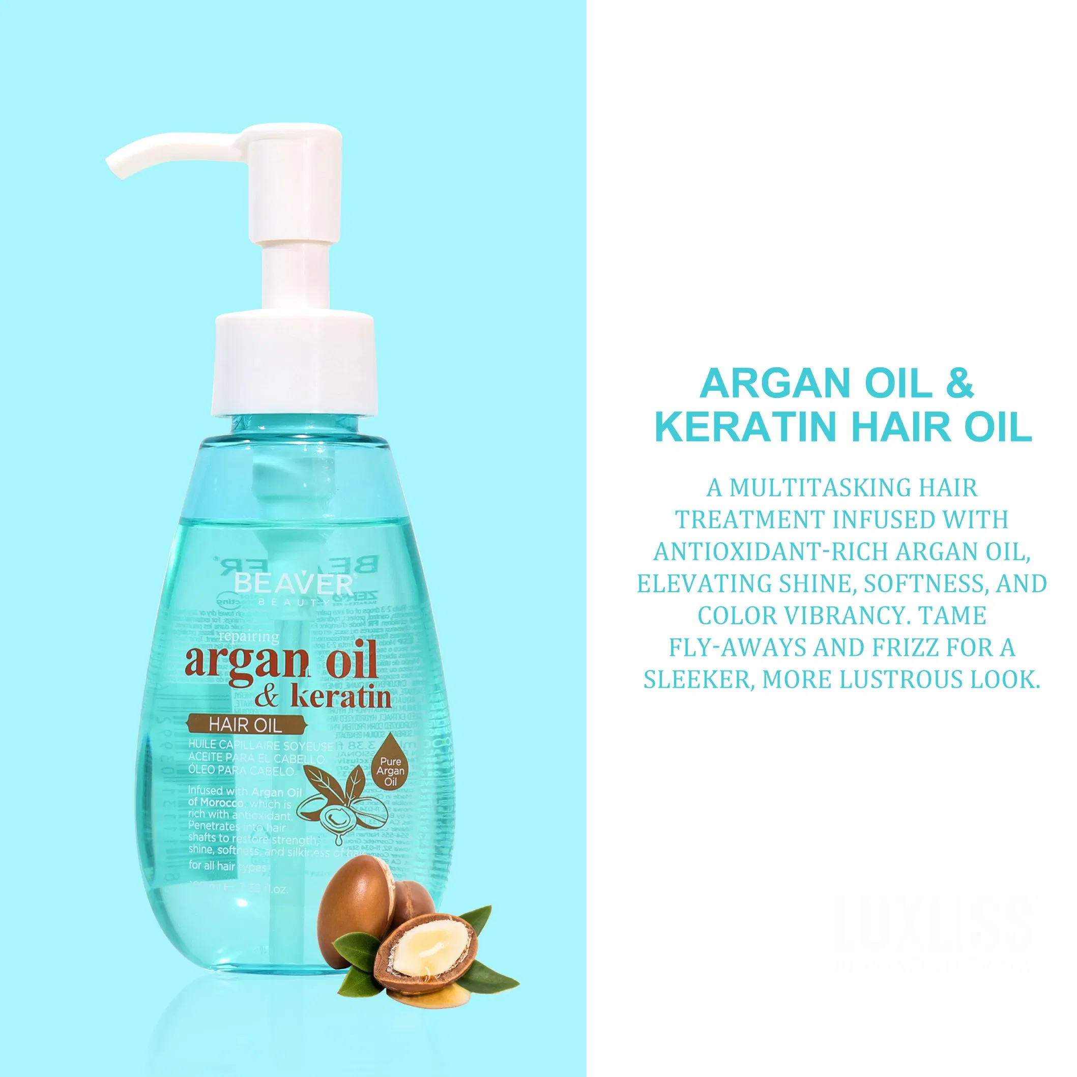 Beaver Wholesale Keratin Hair Treatment Natural Moroccan Argan Oil Best Hair Oil