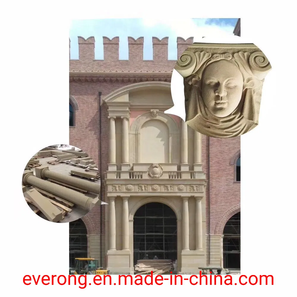Natural Beige Yellow Sandstone Column for Architectural Building Project