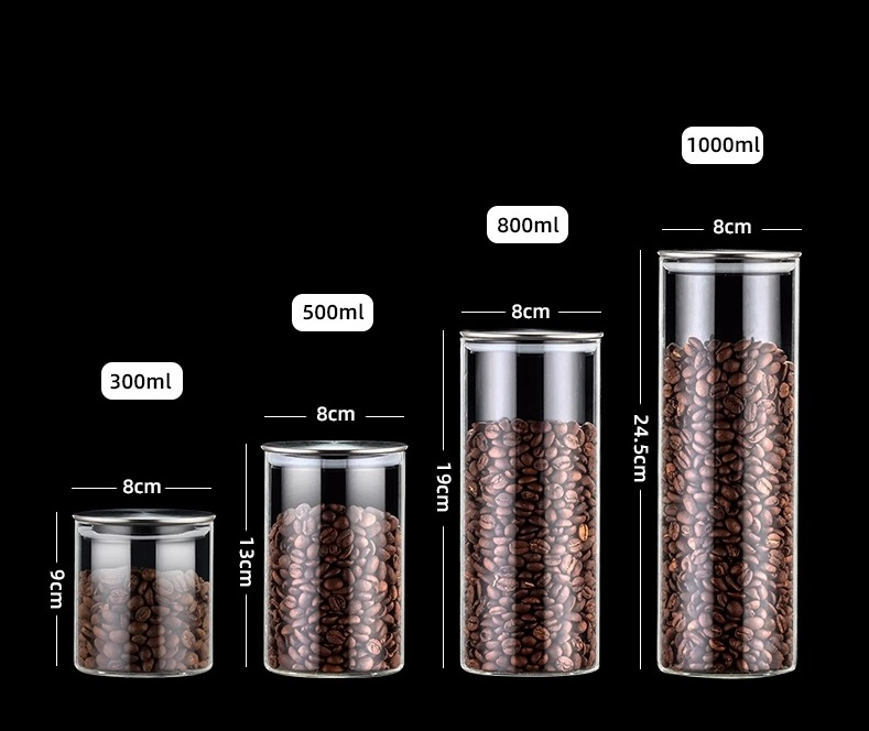 Kitchen Canisters Transparent Square High Borosilicate Glass Food Storage Containers Jar