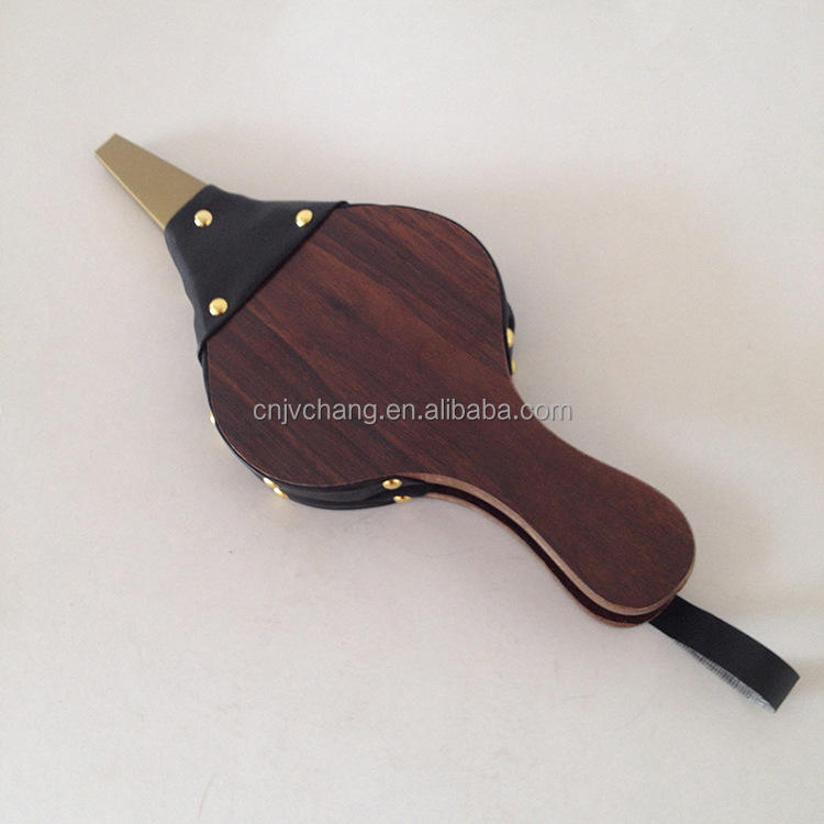 Wood Fireplace Bellows 16"X 7"Leather Fire Bellow with Hanging Strap Cast Nozzle Air Blower for Outdoor Cooking Camping BBQ