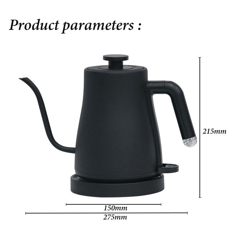 1000ml Coffee Kettle Tea Water Boiler 1500W Stainless Steel Pour Over Coffee Kettle Electric Teapot with Auto Shut-off Protection